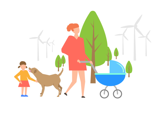 illustration famille flat